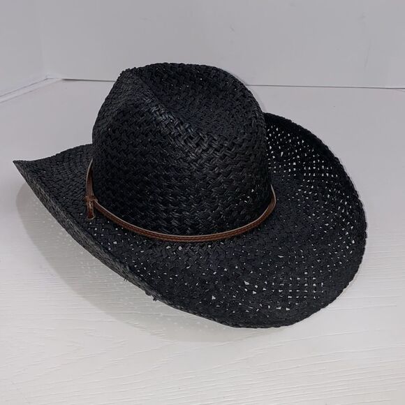 Simplicity Black and Brown Cowboy Hat Classic Western Style - Picture 6 of 8